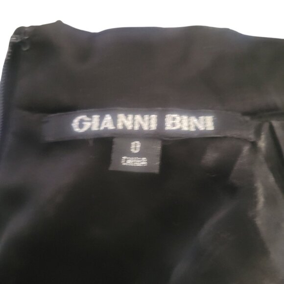 Gianni Bini Black & Gold Sequin‎ Halter Bodycon Dress Size 0 Zippered Party Wear - Picture 5 of 7